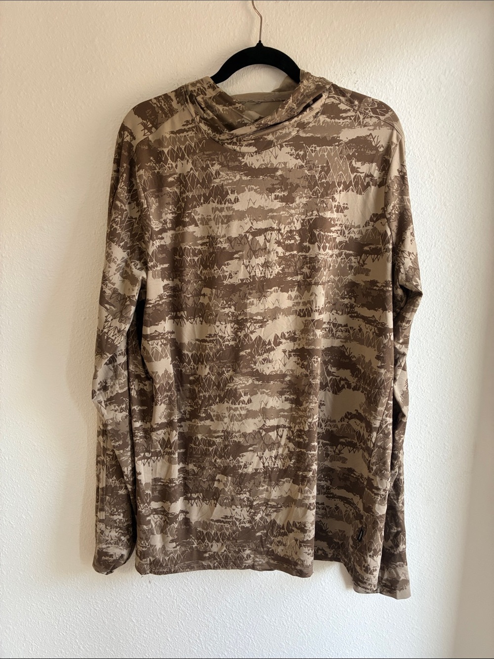 REI Men's Camouflage Crewneck Sweater in Tan and Brown